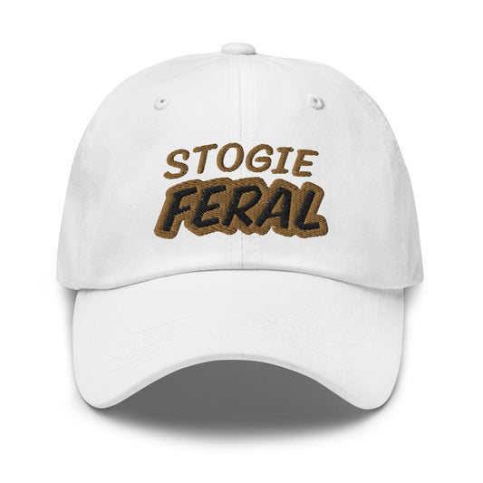 Stogie Feral unisex embroidered ball cap is for anyone who goes wild and crazy for cigars and appreciates their smell and taste.