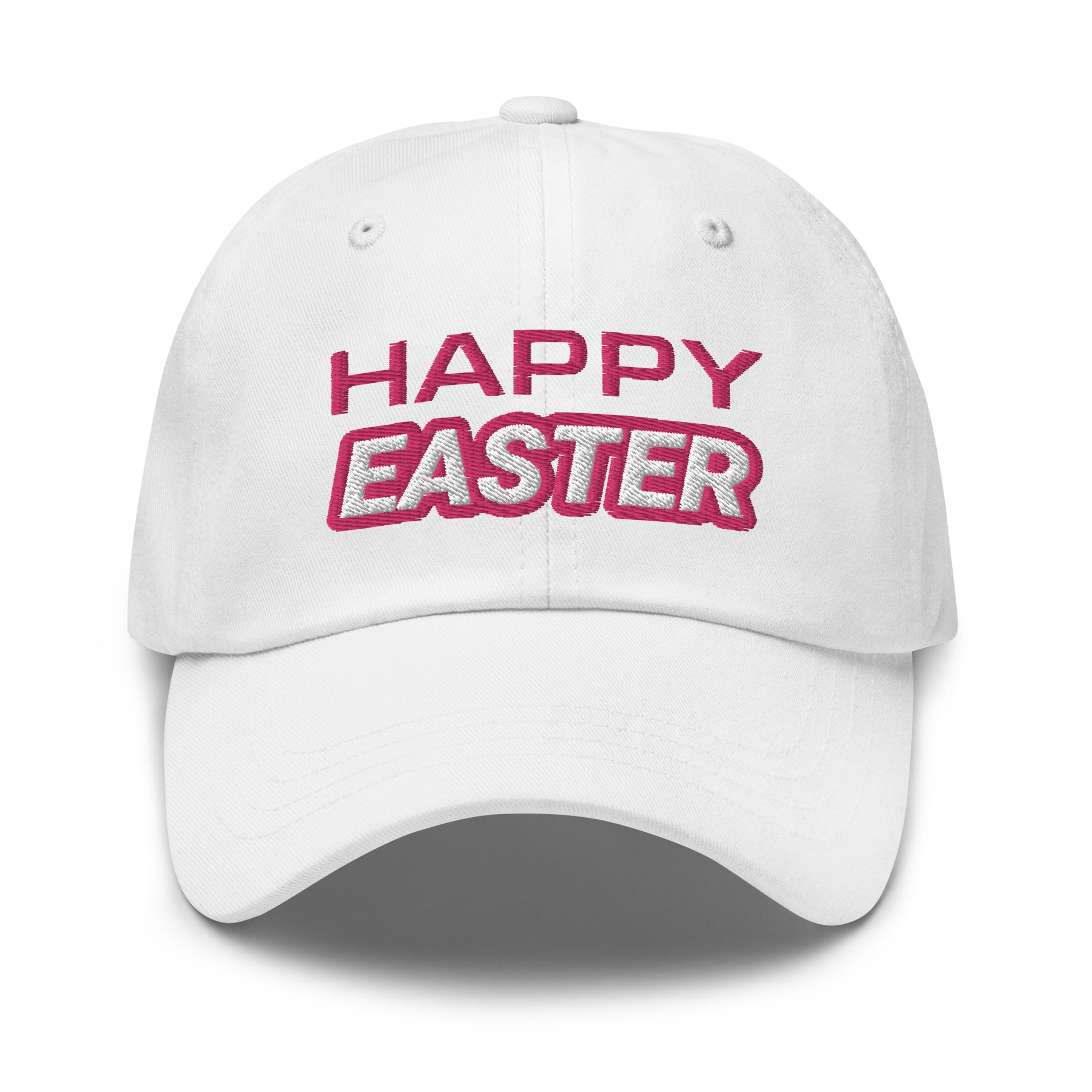 Happy Easter unisex ball caps are for anyone who loves the holiday and can't get enough of the egg hunts and candy-filled baskets.