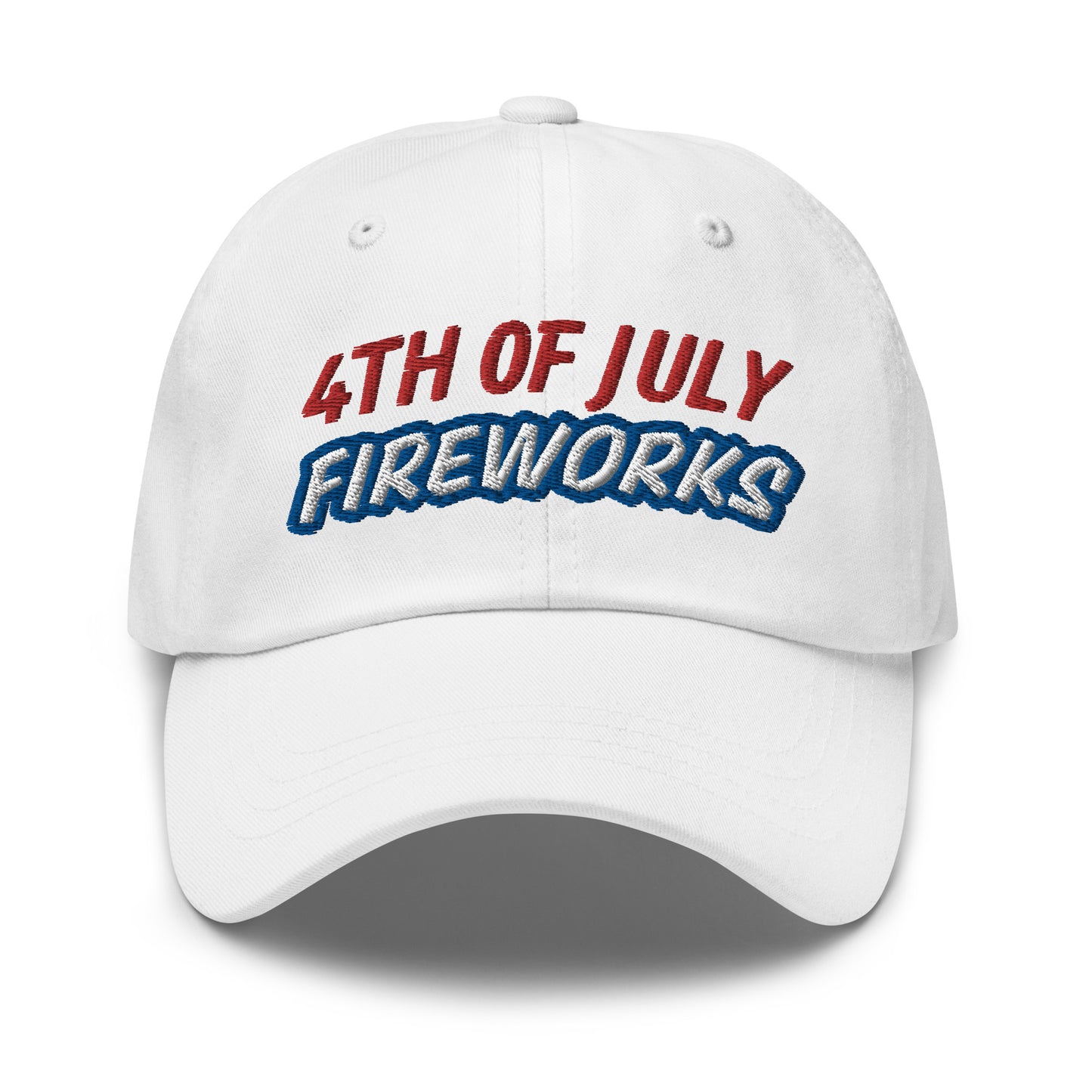 4th of July Fireworks unisex embroidered ball caps are for anyone who loves to celebrate the holiday and the festivities.