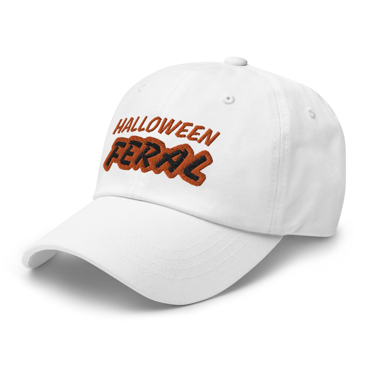 Halloween Feral™ Spooky Black or White and Orange Ball Cap