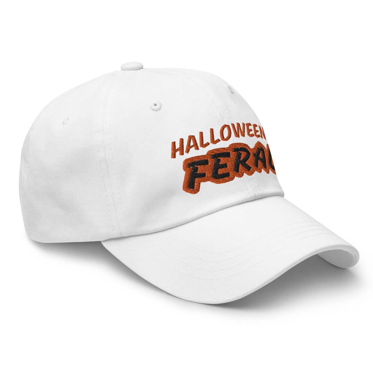 Halloween Feral™ Spooky Black or White and Orange Ball Cap