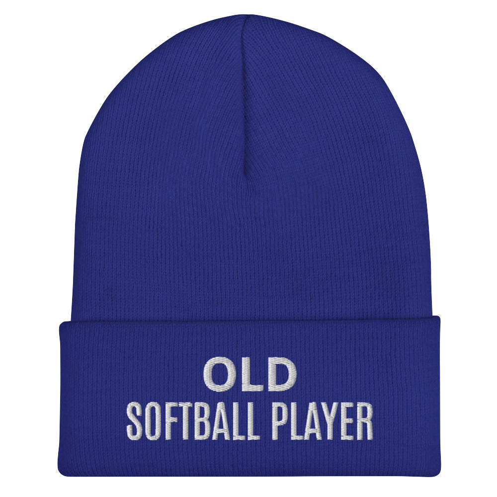 Old Softball Player Cuffed Beanie