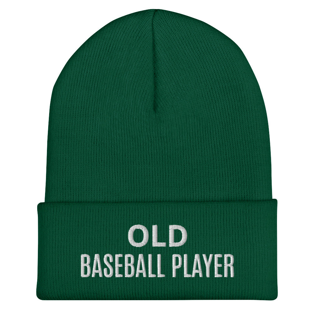 Old Baseball Player Cuffed Beanie