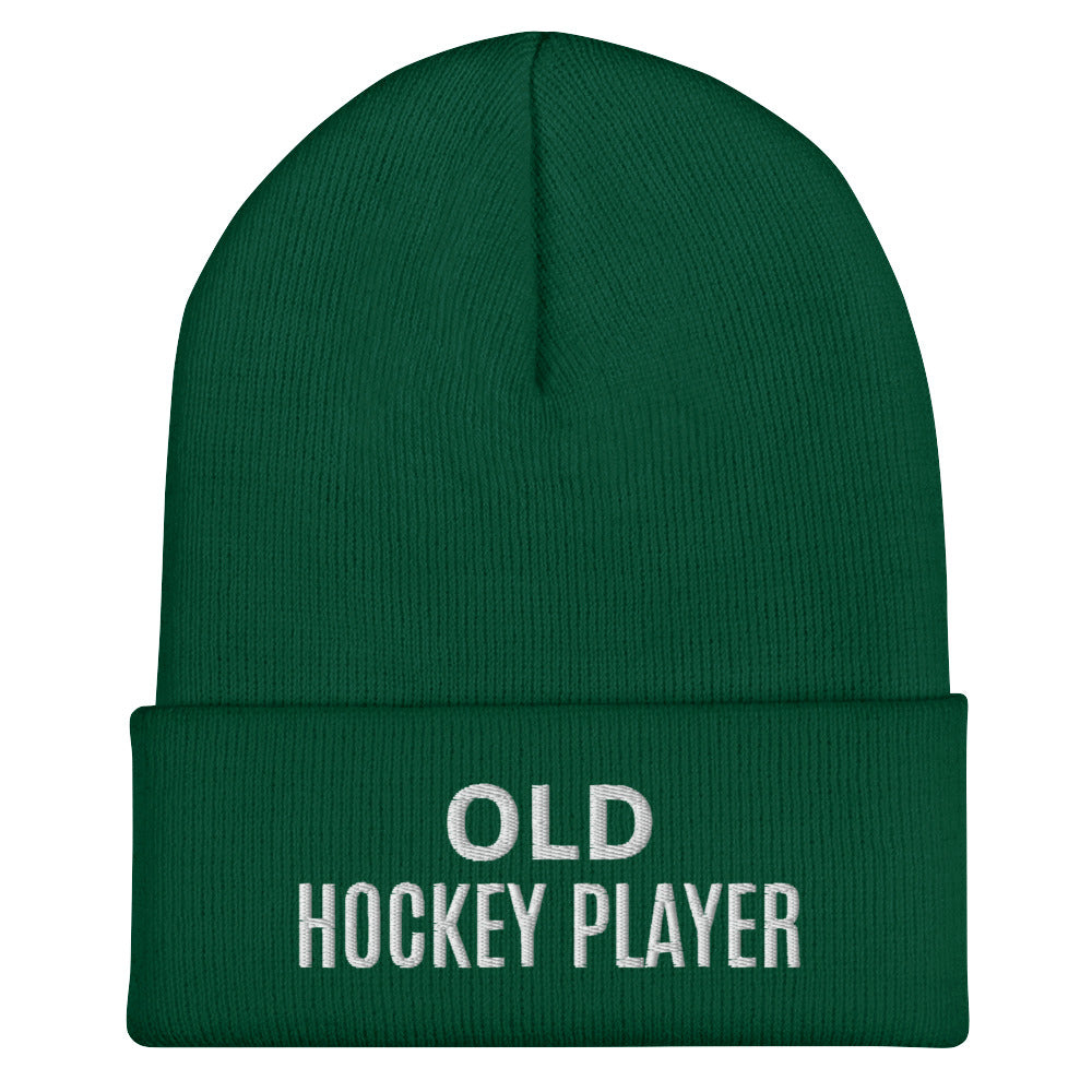 Old Hockey Player brand sports beanie for veteran and former hockey players to share they played on the ice.