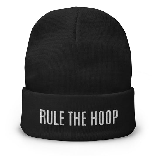 Rule The Hoop brand sports beanie for basketball players, teams, coaches, and fans.