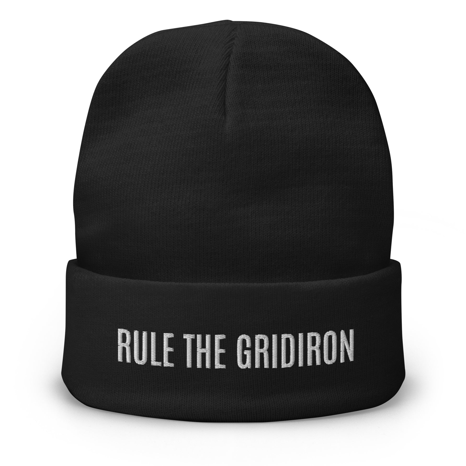 Rule the Gridiron brand sports beanie for football players, teams, coaches, and fans.