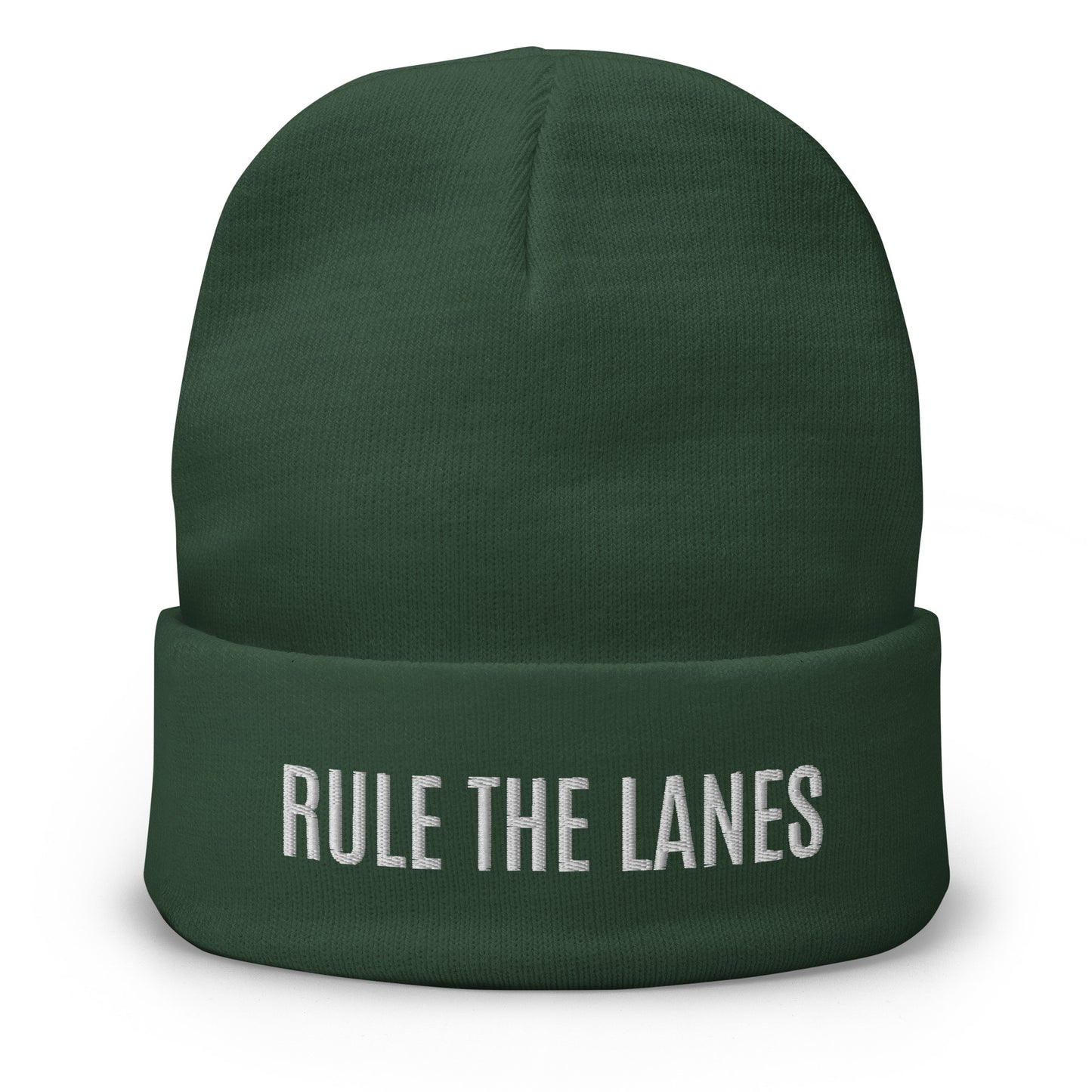 Rule The Lanes brand bowling sports beanie for bowlers who love to bowl.