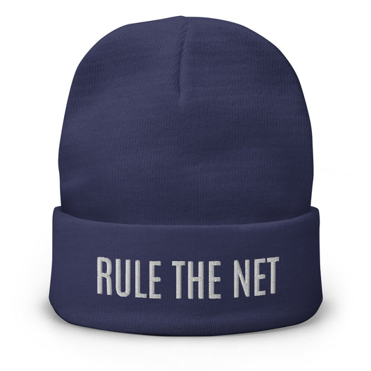 Rule The Net brand sports beanie for tennis, volleyball, and basketball teams, players, coaches, and fans.