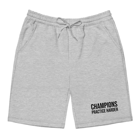 Champions practice harder men's sports shorts for players and coaches.