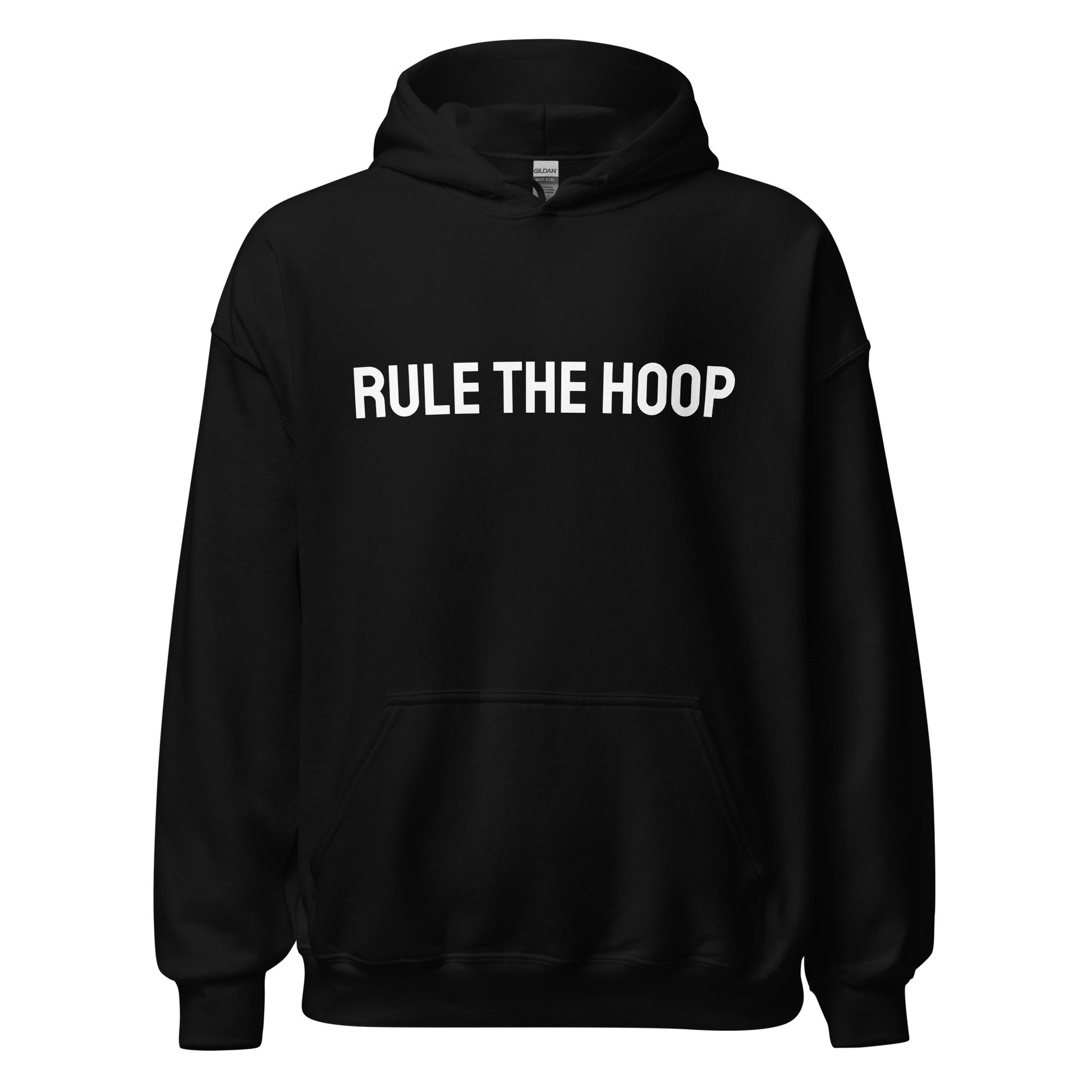 Rule The Hoop brand sports hoodie for basketball players, teams, coaches, and fans.