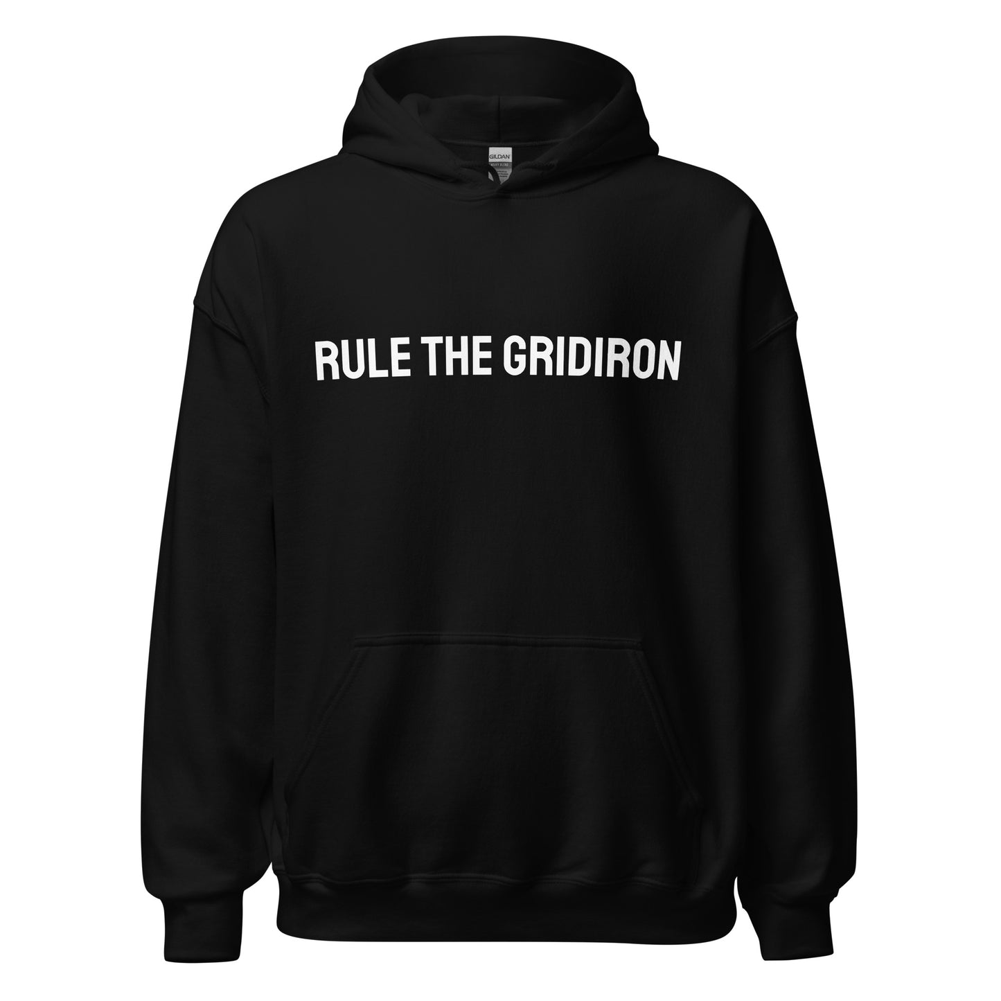 Rule the Gridiron brand sports hoodie for football players and teams.