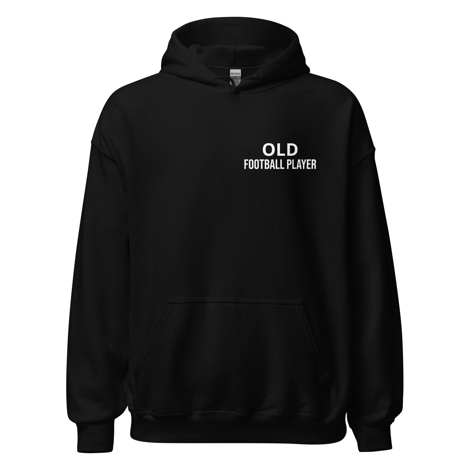 Old Football Player brand sports hoodie for veteran and former players to share they played on the gridiron.