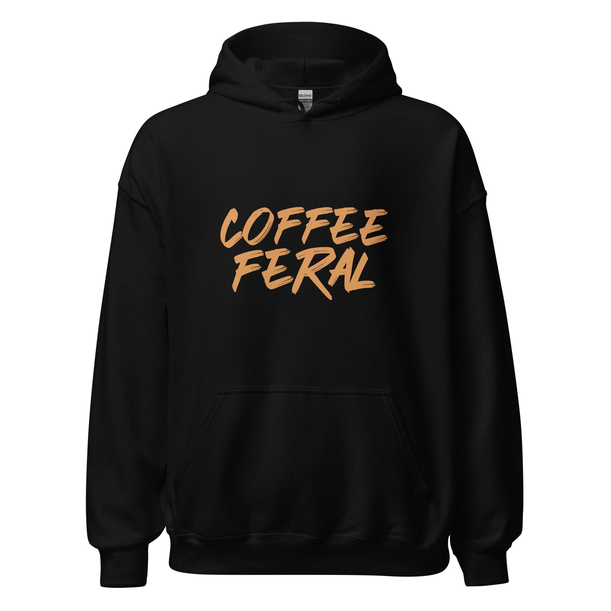 Coffee Feral unisex pullover hoodie is for anyone who goes wild and crazy for drinking java hot or cold over ice daily.