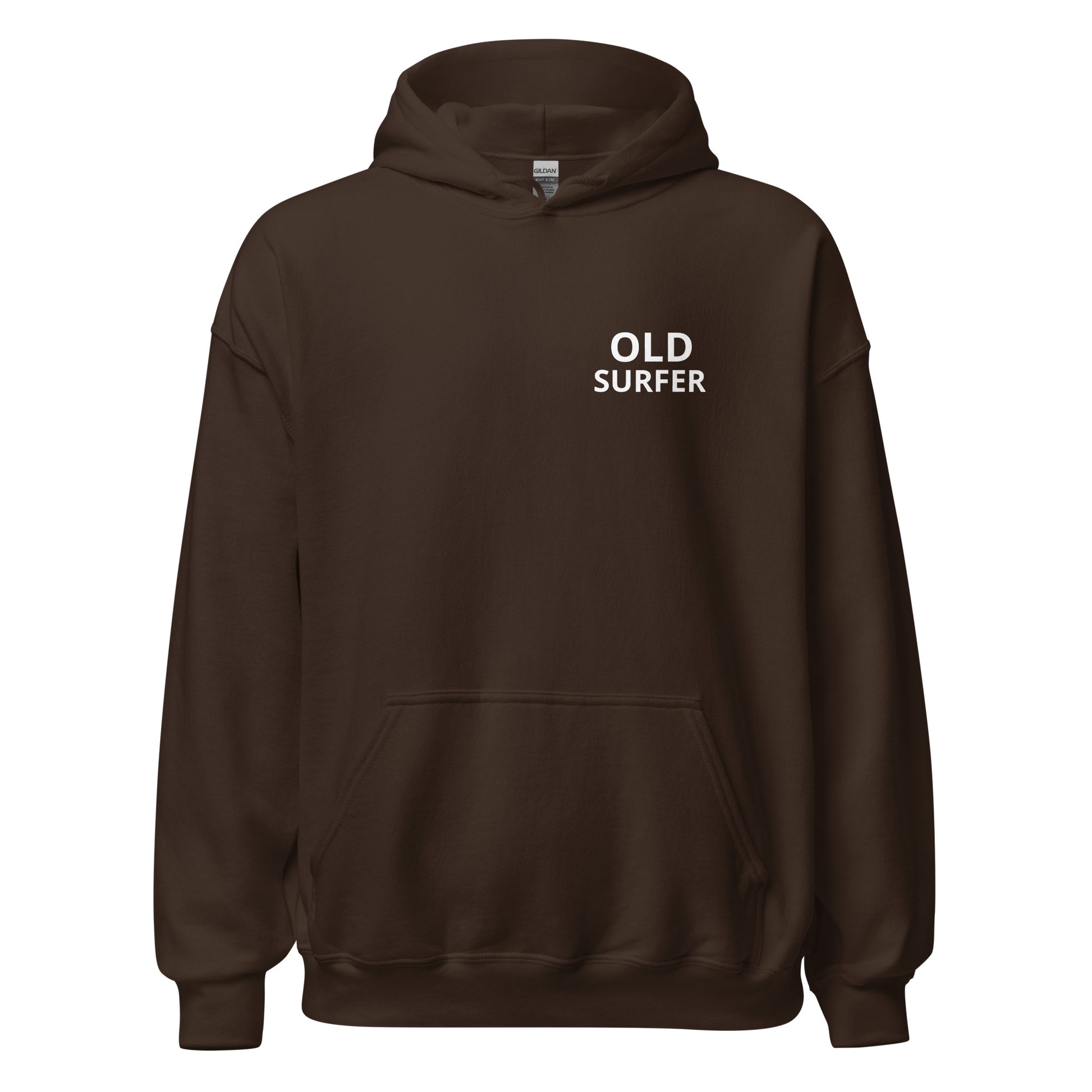 Old Surfer brand sports hoodie for veteran and former surfers to share they rode the biggest waves and had the hardest crashes.