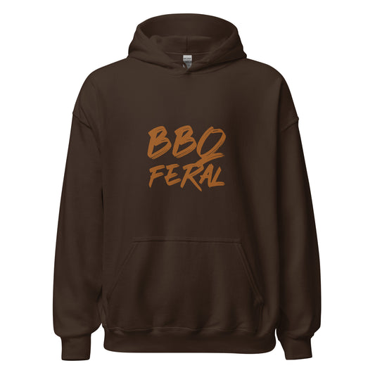 BBQ Feral unisex barbecue hoodie is for anyone who goes wild for barbecues, enjoys barbecuing, and loves eating barbecued food.