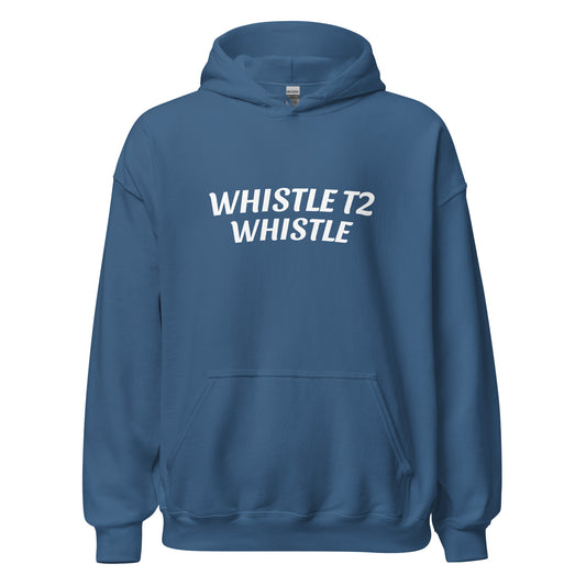 Whistle T2 Whistle unisex hoodies are for players and coaches as a reminder to play hard from the start to the end of the play.