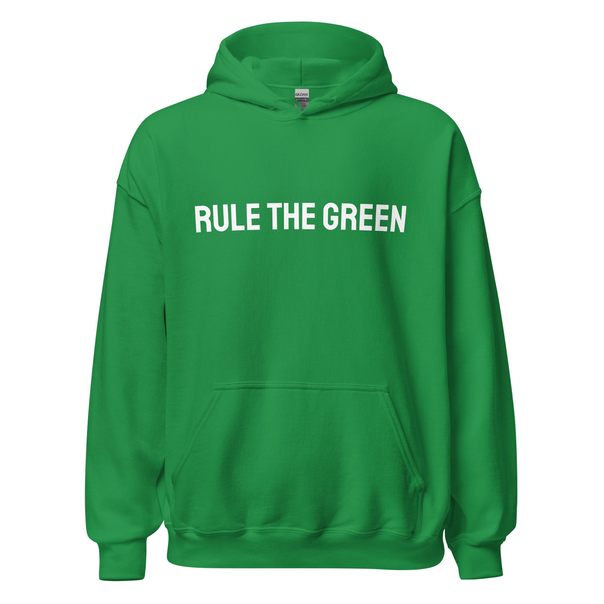 Rule The Green brand golf sports hoodie for golfers and fans of golfing.