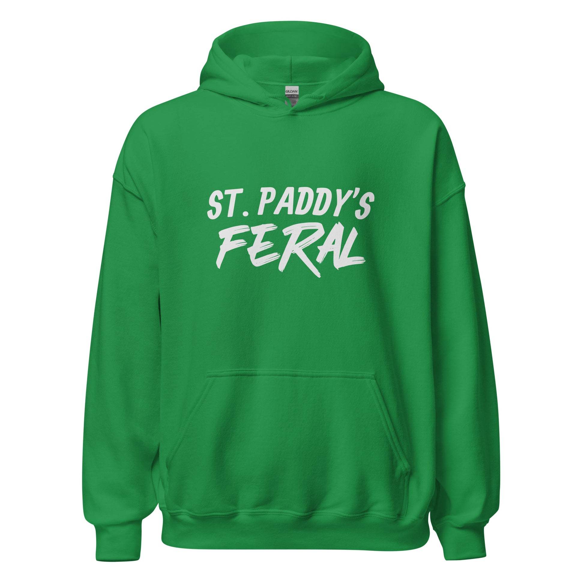 St. Paddy's Feral green unisex hoodies are for people who go wild and crazy for the Irish celebration and Saint Patrick's Day partying. 