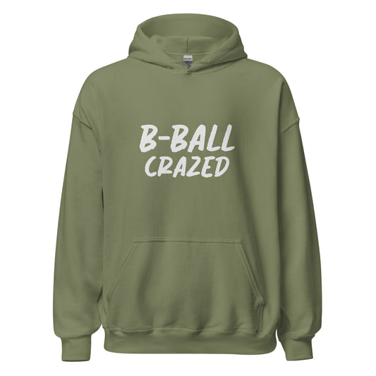 B-Ball Crazed athletic hoodies are for players and fans who go crazy for the hoop game, love the dunking and three-pointers and court action 