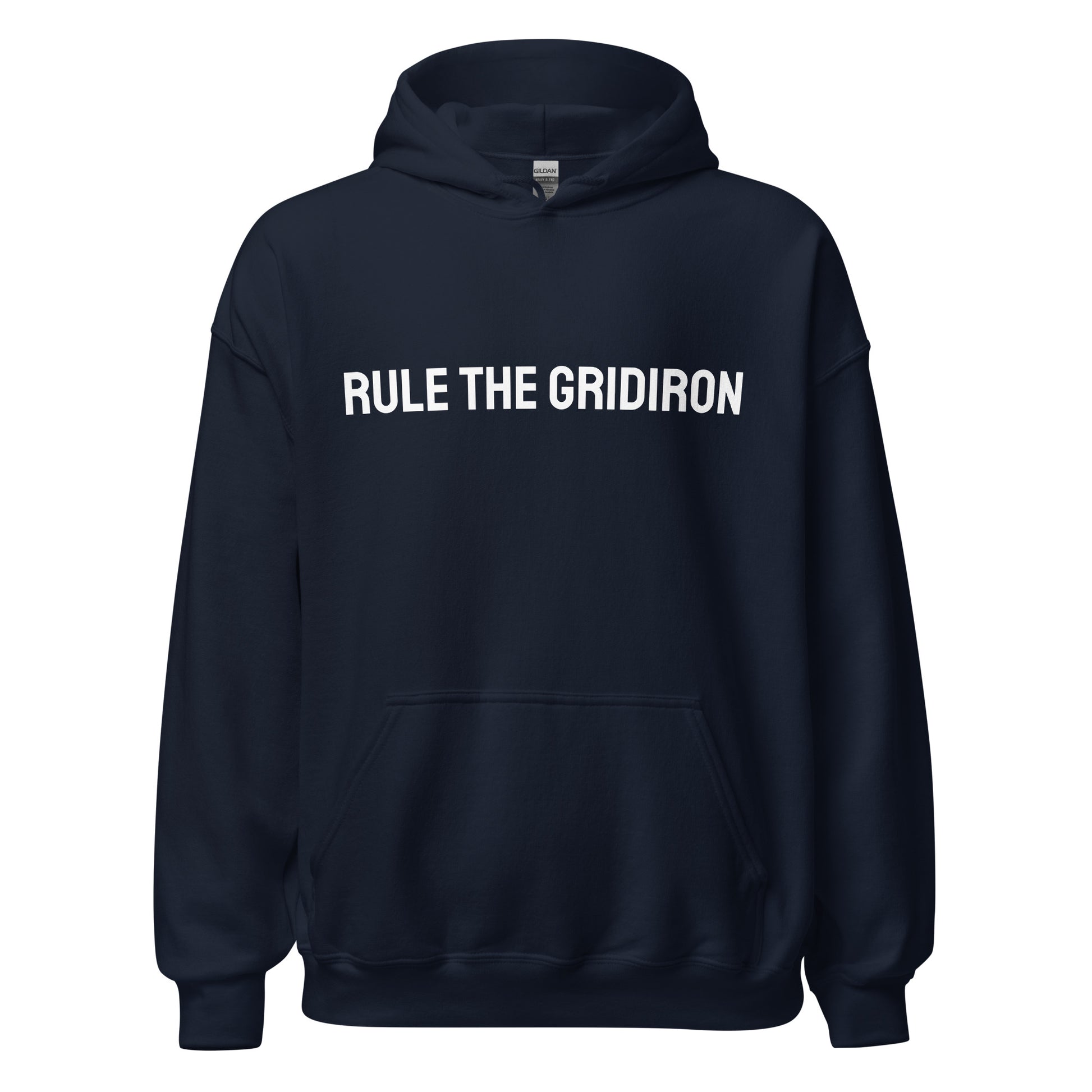 Rule the Gridiron brand sports hoodie for football players and teams.