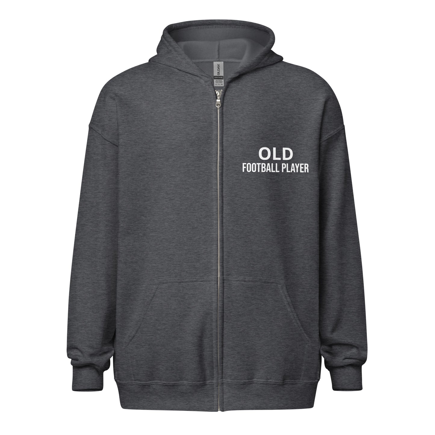 Old Football Player Zip Sports Hoodie