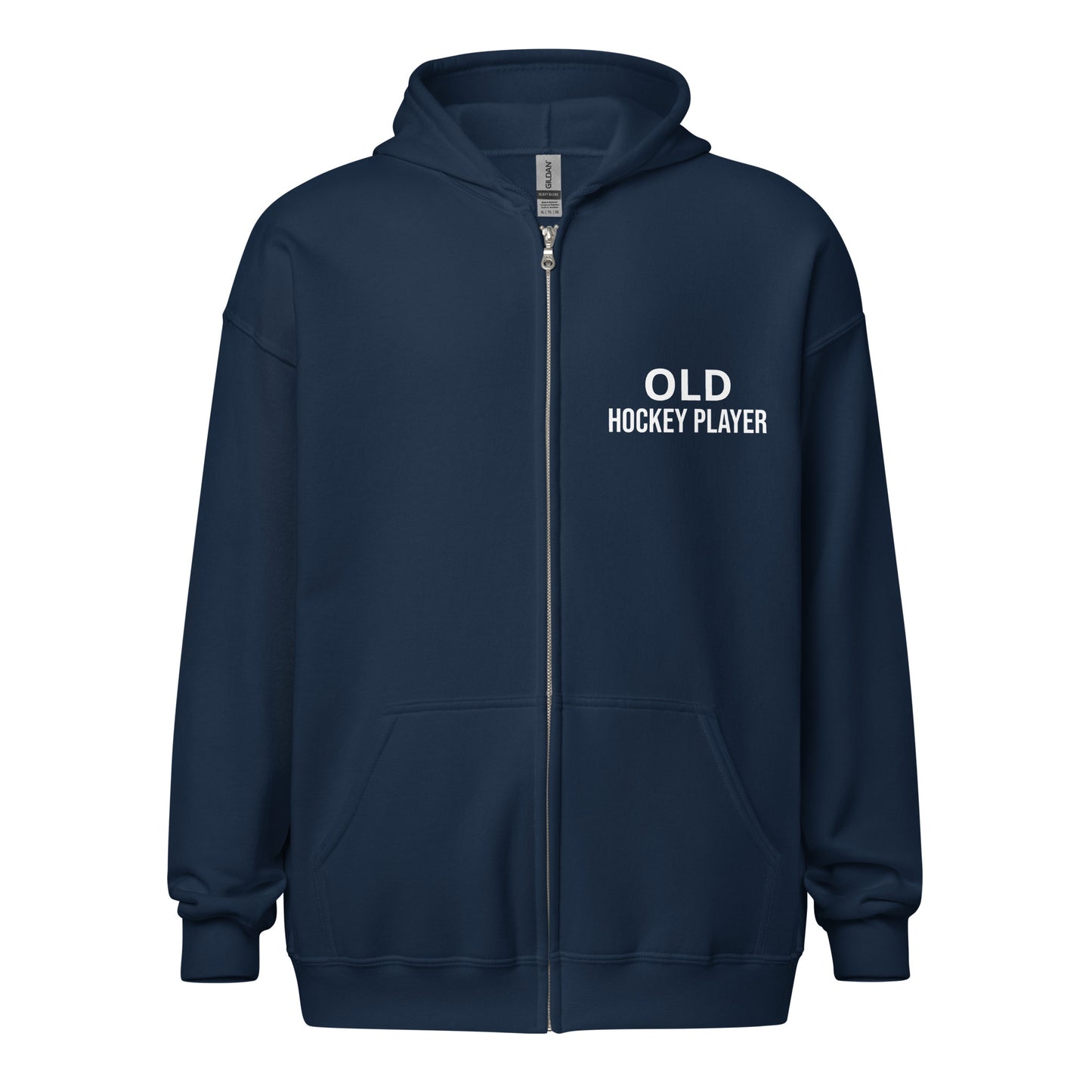 Old Hockey Player Zip Sports Hoodie