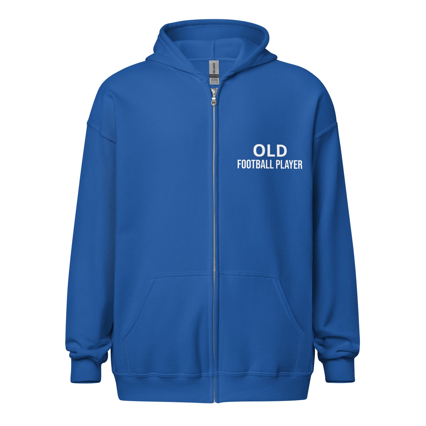 Old Football Player Zip Sports Hoodie