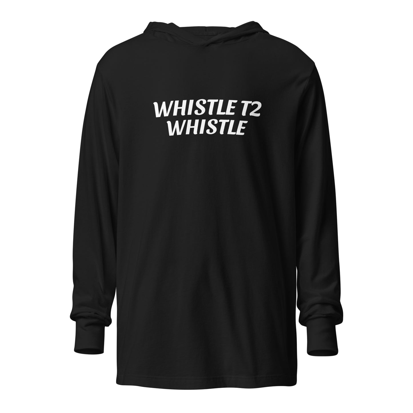 Whistle T2 Whistle unisex hooded long-sleeve sports shirts are for all sports teams, players, and coaches.