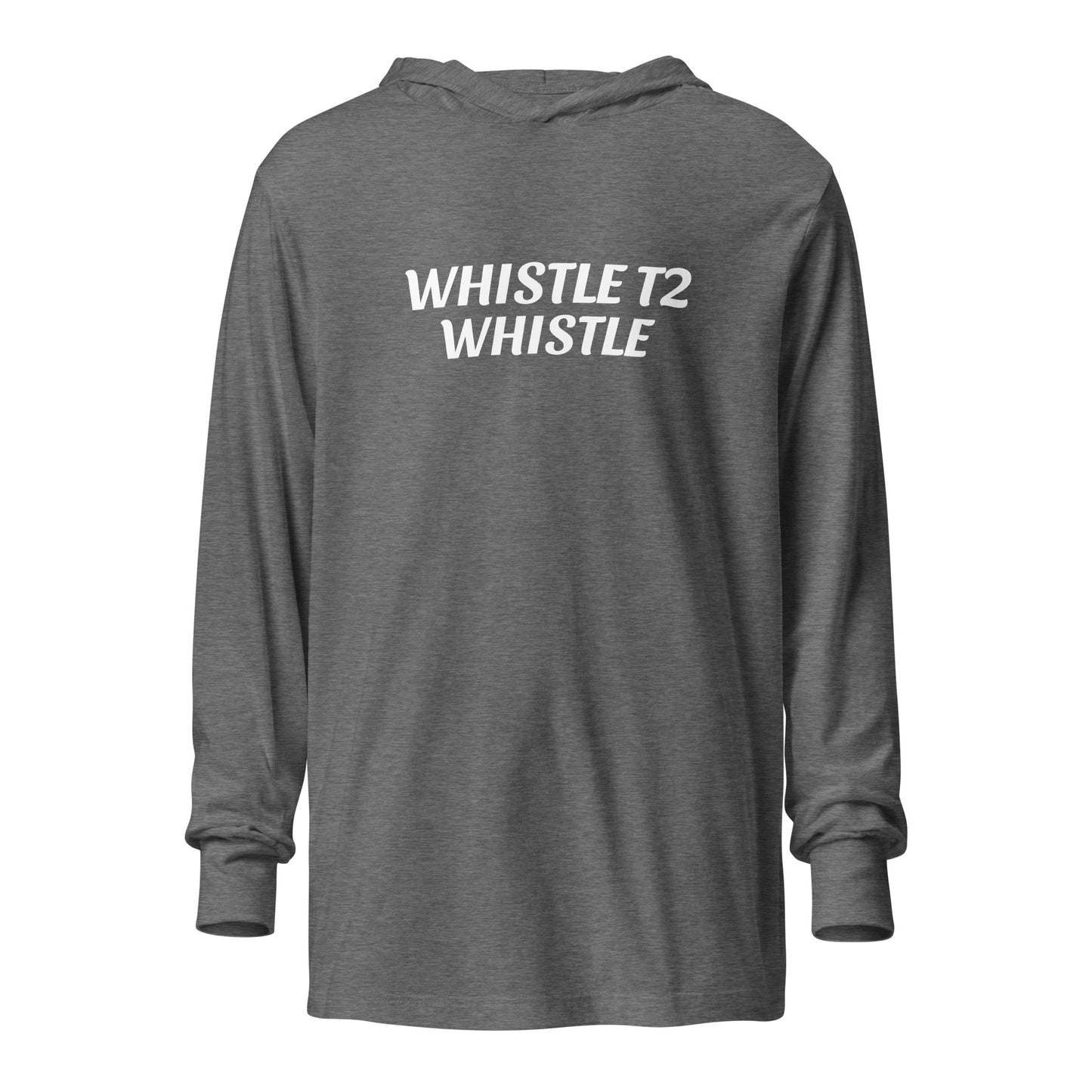 Whistle T2 Whistle unisex hooded long-sleeve sports shirts are for all sports teams, players, and coaches. 