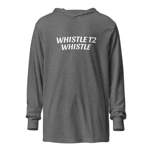 Whistle T2 Whistle unisex hooded long-sleeve sports shirts are for all sports teams, players, and coaches. 