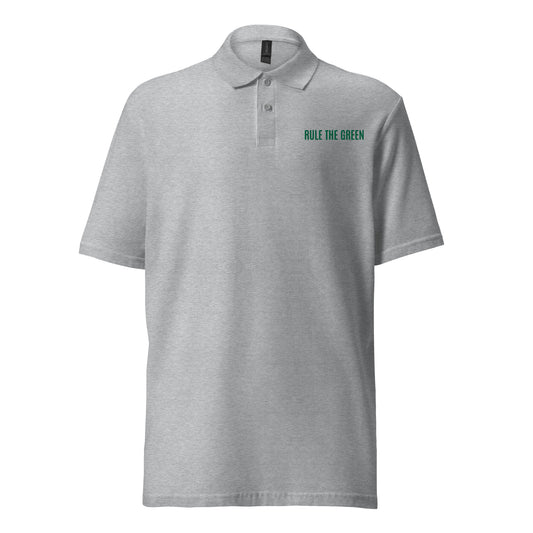 Rule The Green brand golf sports polo shirt for golfers and fans of golfing.