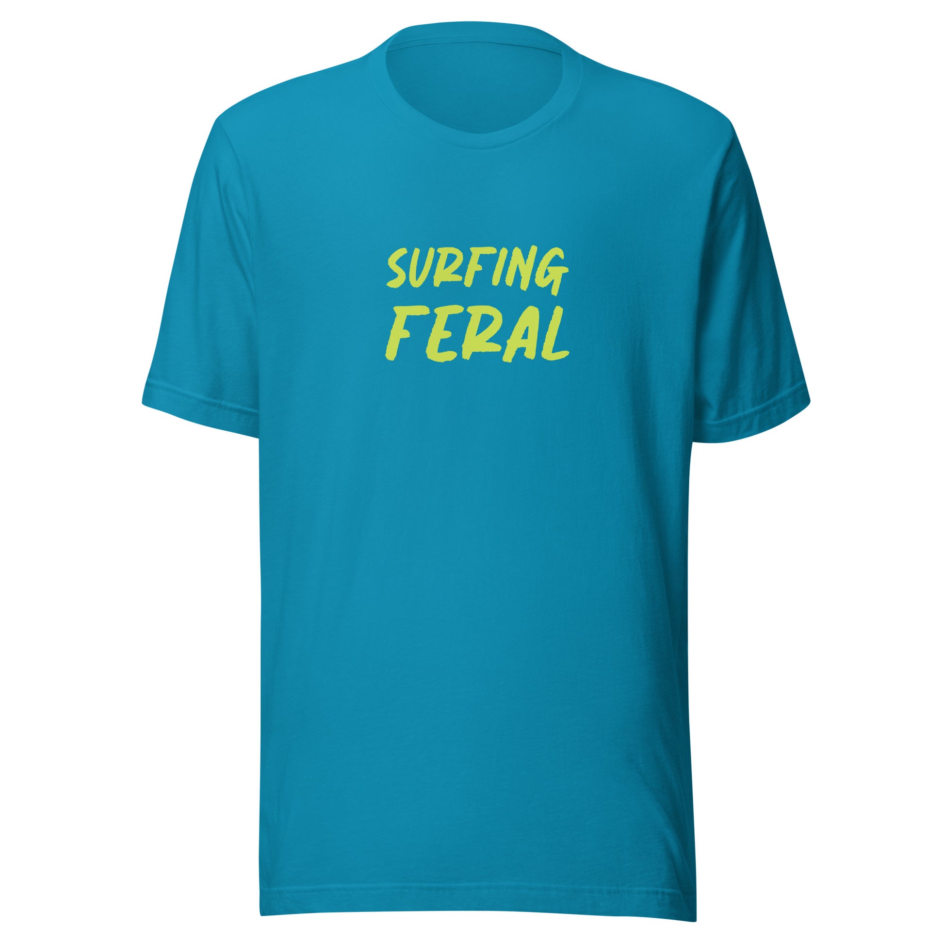 Surfing feral surfer t-shirt for surfers who go wild for the waves and love to surf.