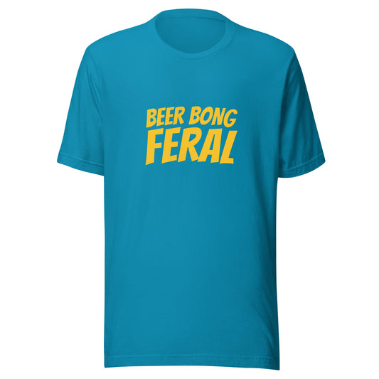 Beer Bong Feral unisex t-shirts are for adults and college students who go wild for bonging beer and this cool party tee makes a great gift