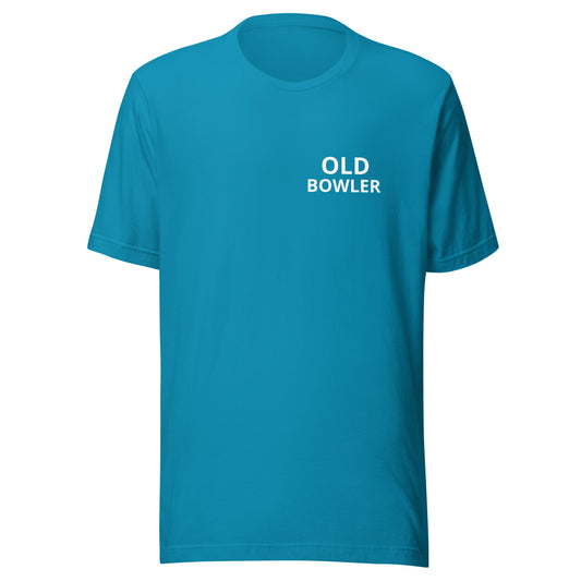 Old Bowler brand sports t-shirt for veteran and former bowlers to share they bowled the lanes.