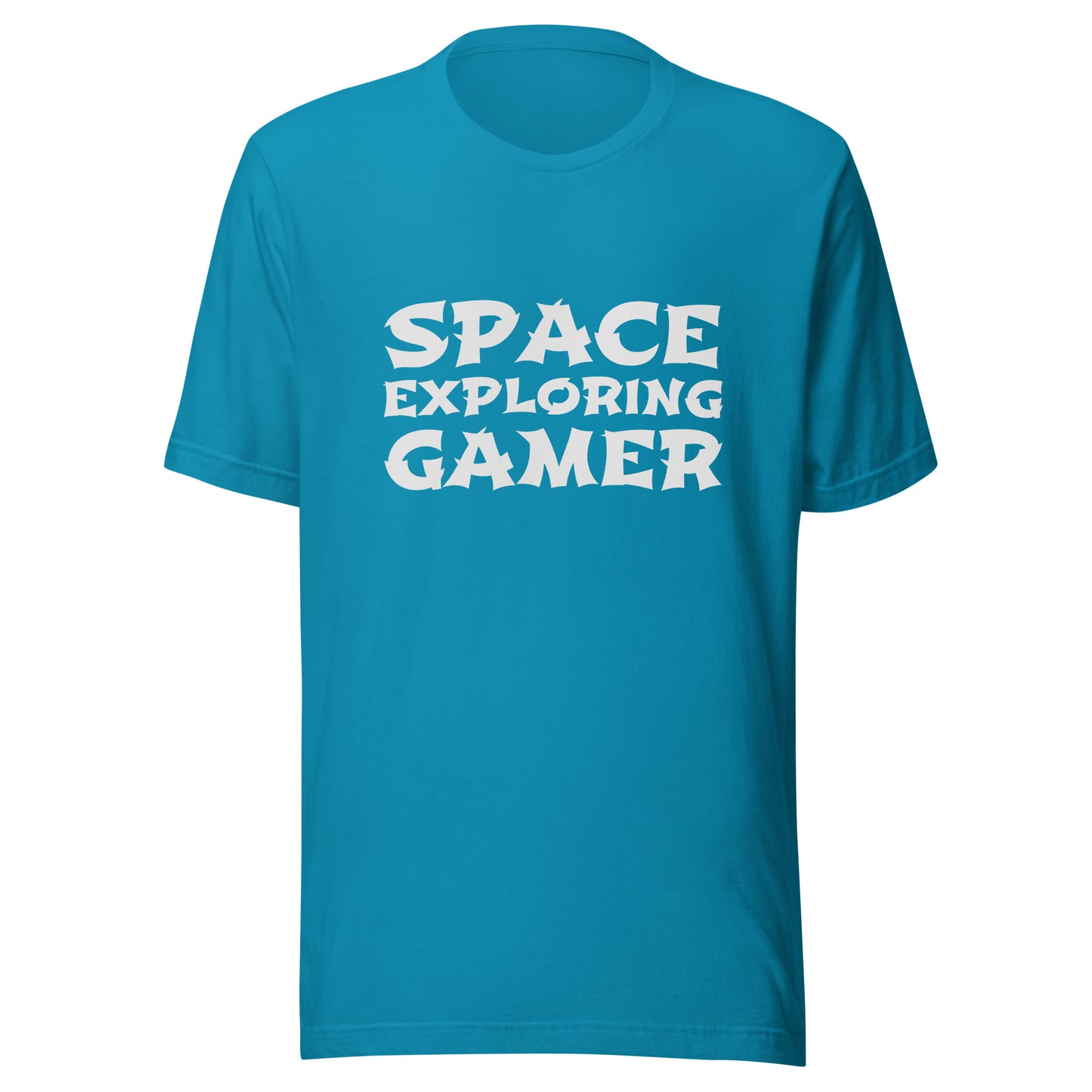 Space Exploring Gamer unisex gaming t-shirts are for gamers who enjoy the wonders of our solar system and playing outer space video games.