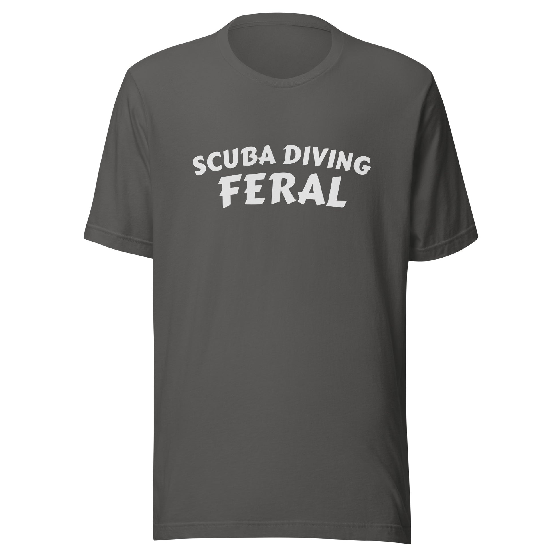 Scuba Diving Feral sports t-shirts are for all scuba divers and snorkelers who go wild for deep sea diving and swimming with marine life.