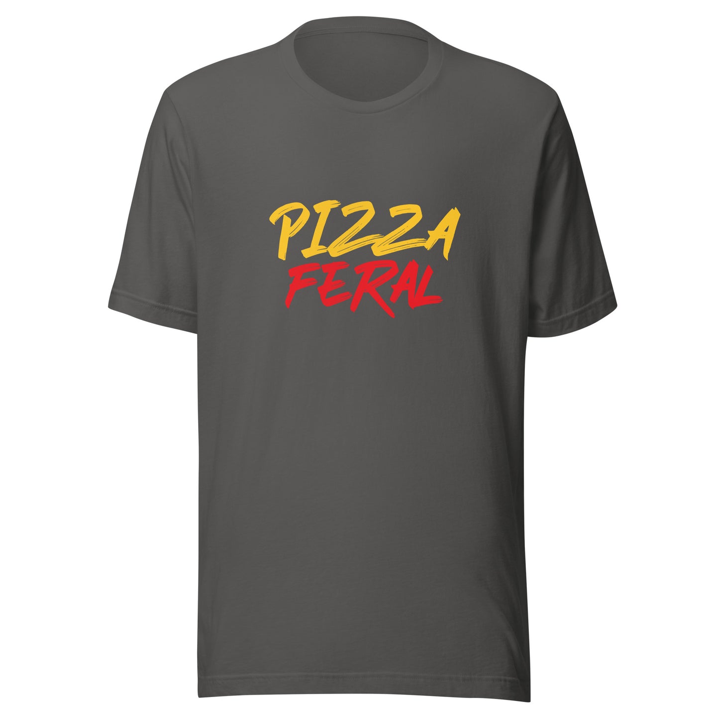 Pizza Feral unisex fan t-shirts are for anyone who goes wild for eating any type and considers it their favorite food.