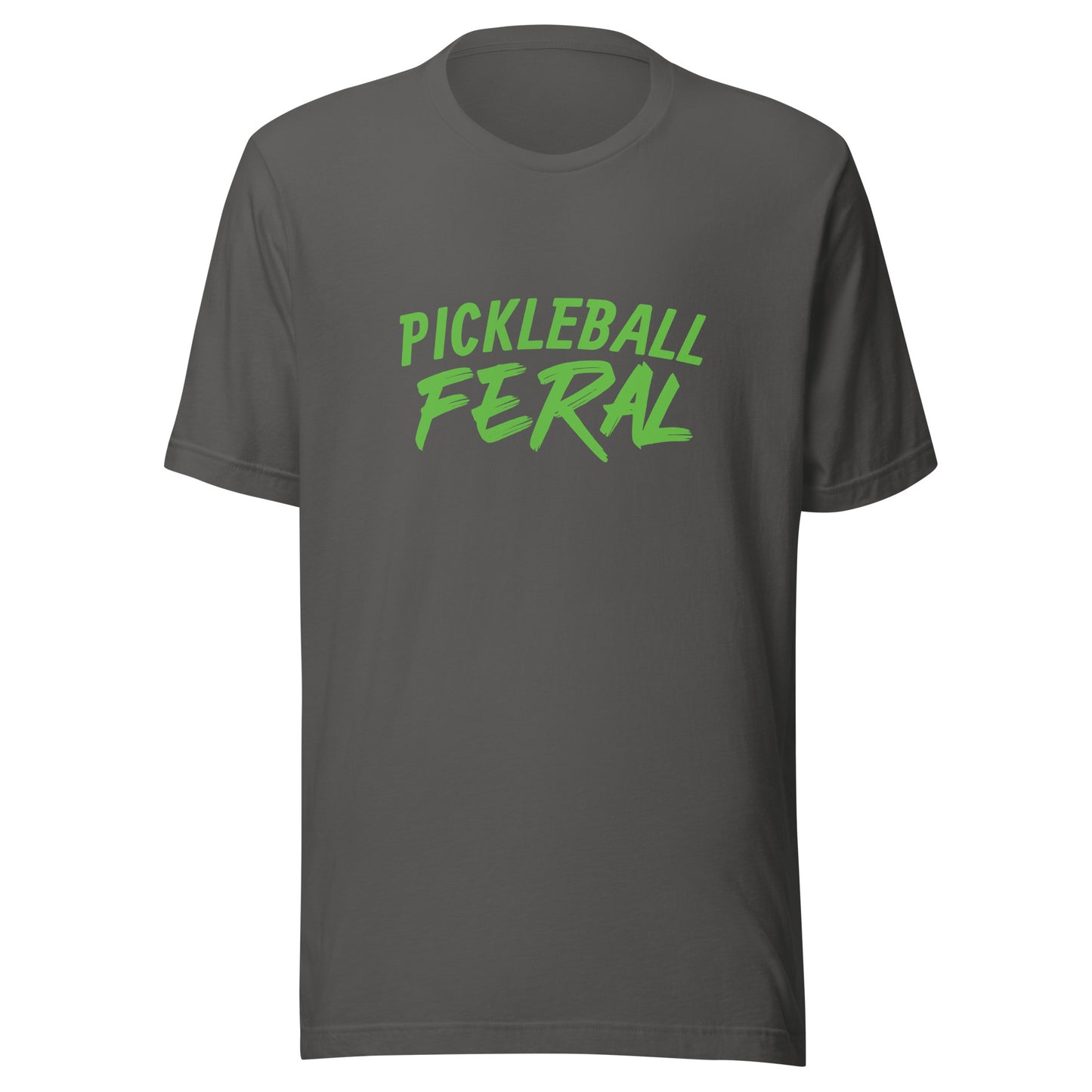 Pickleball Feral brand sports t-shirt for players and fans of pickleball who go wild for the game.