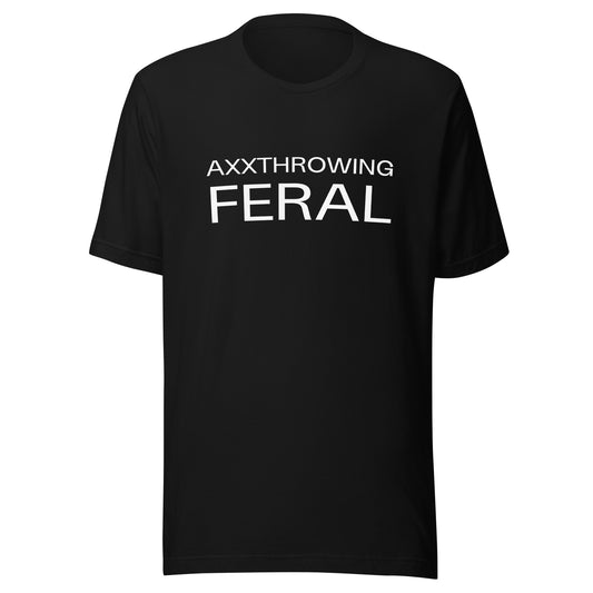 AXXTHROWING Feral unisex t-shirts are for everyone who goes wild for axe throwing, and this sports tee makes a great gift.