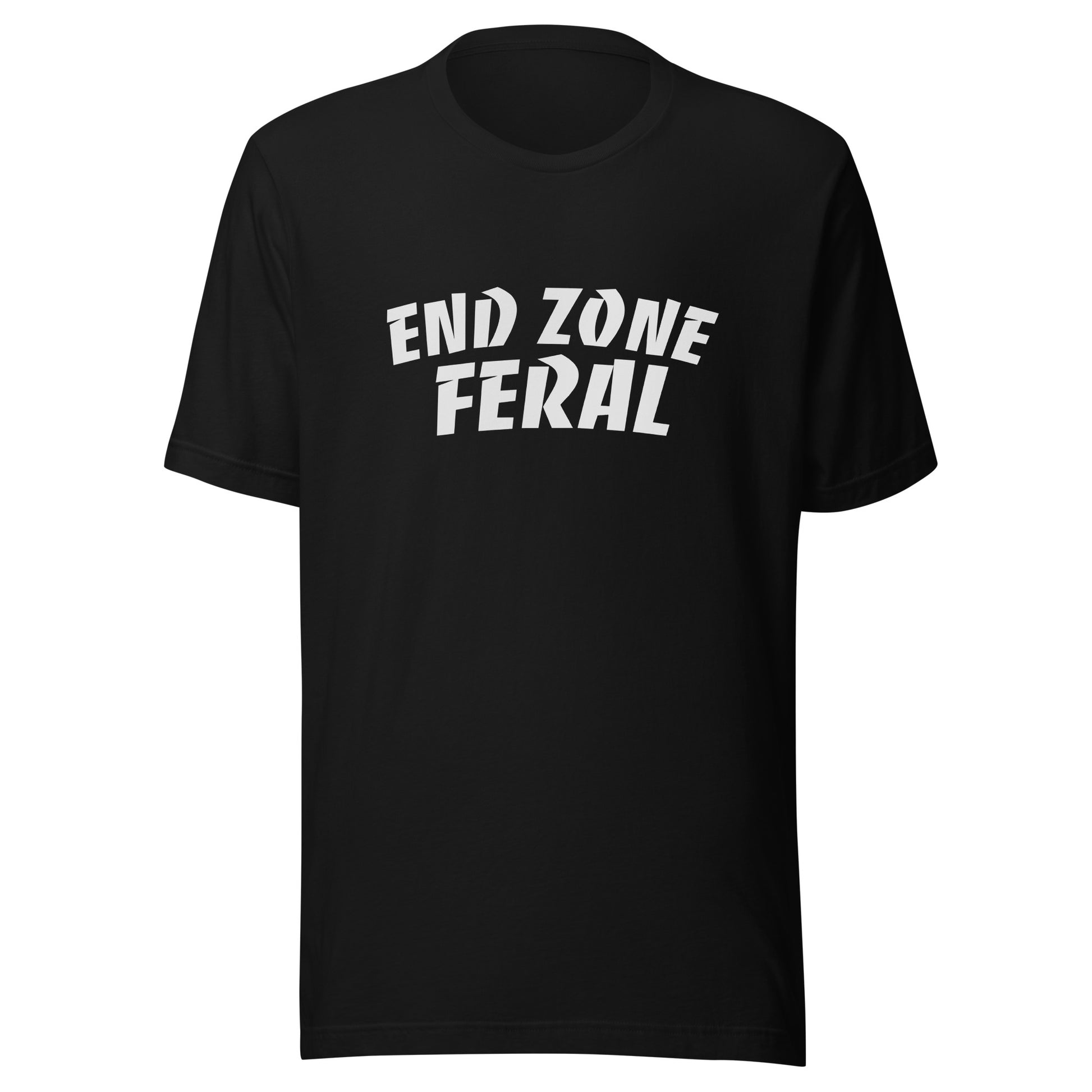 End Zone Feral unisex football t-shirts are for fans and players who go wild for scoring and love when their team scores in the end zone.