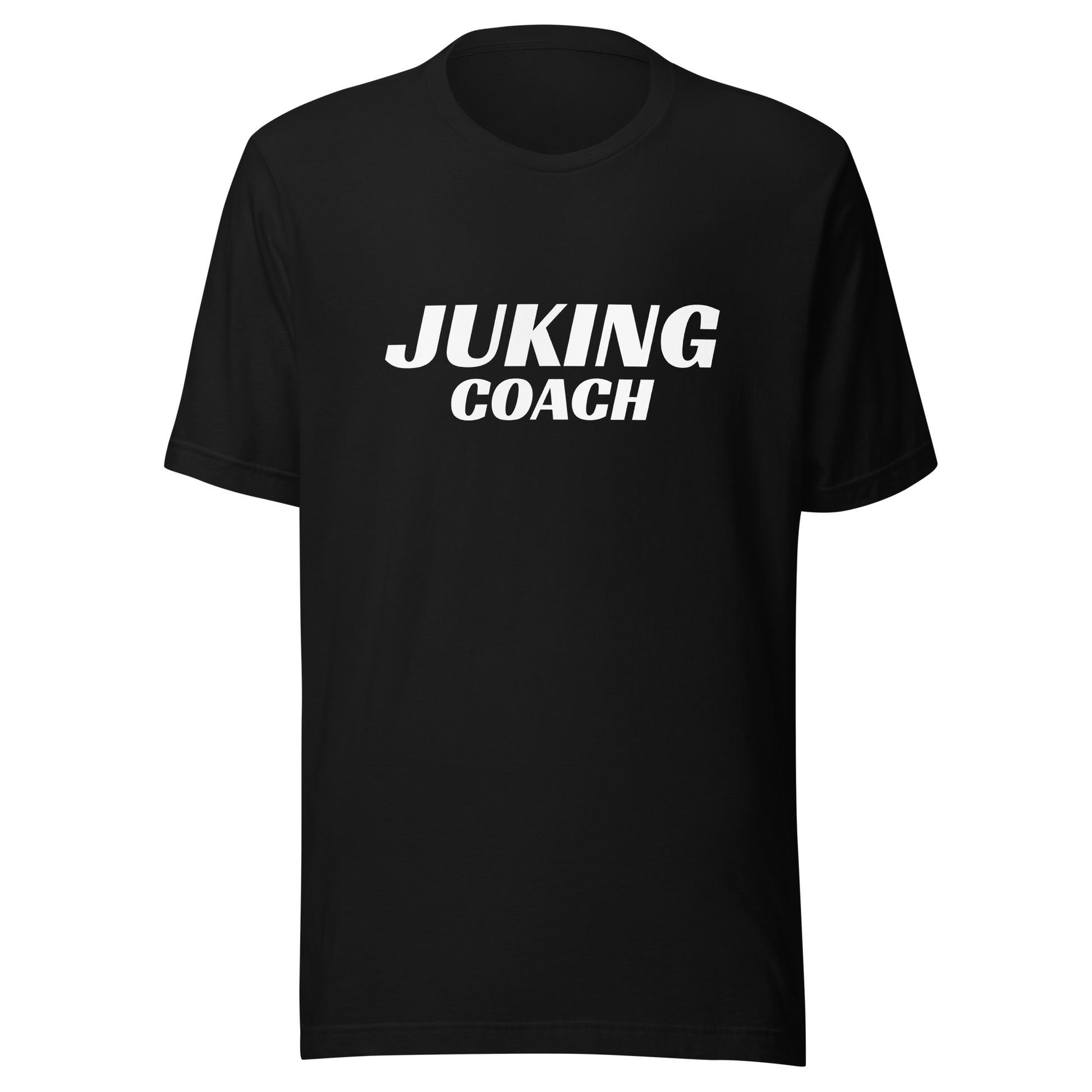 Juking Coach brand sports t-shirt for any coach who teaches players how to juke their opponents during play.