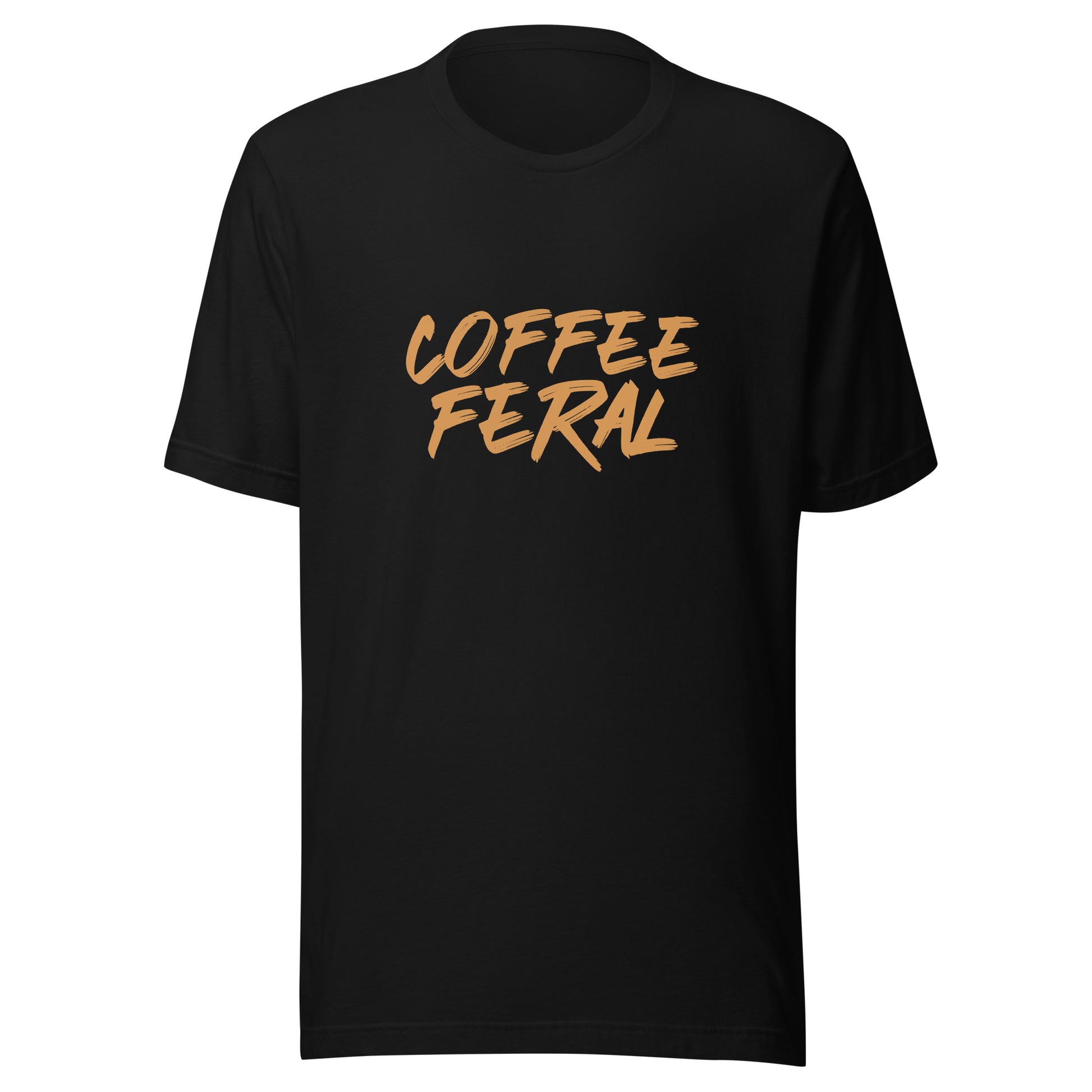 Coffee Feral unisex t-shirt is for anyone who goes wild and crazy for drinking java hot or cold over ice daily.