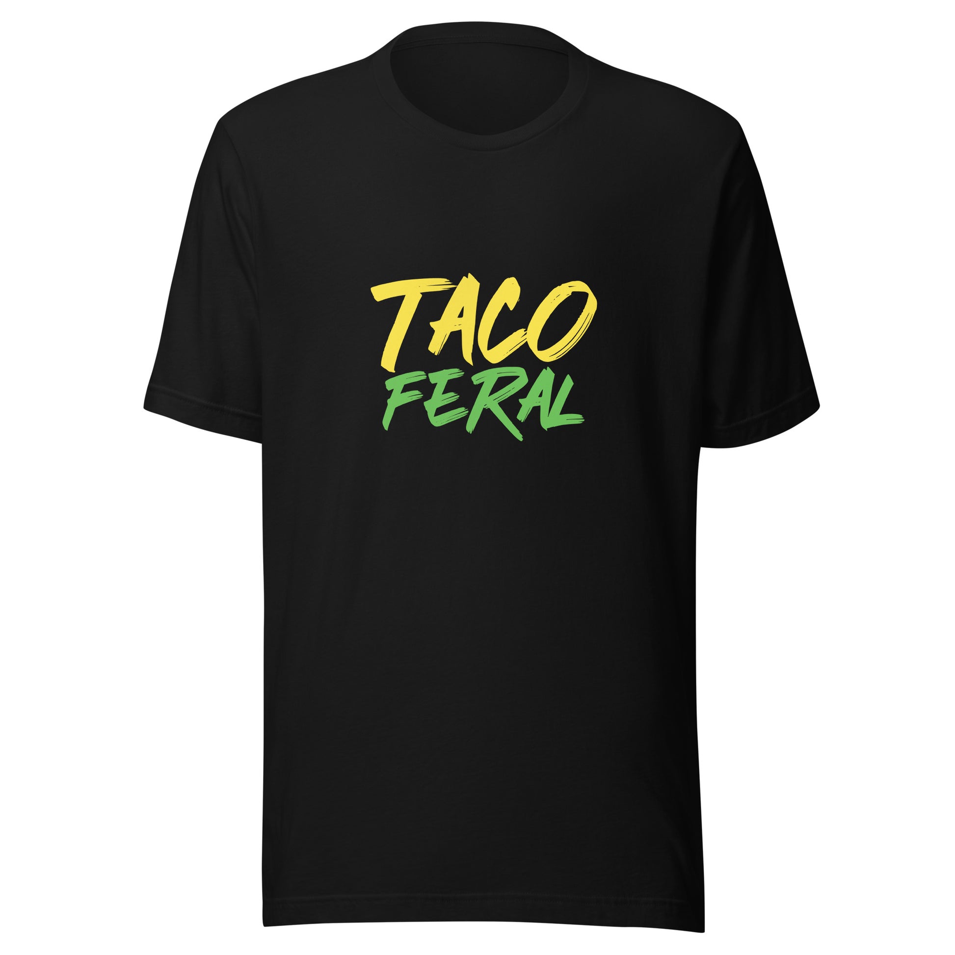 Taco Feral unisex fan t-shirt is for anyone who goes wild and crazy for eating the Mexican food specialty from mild to spicy.