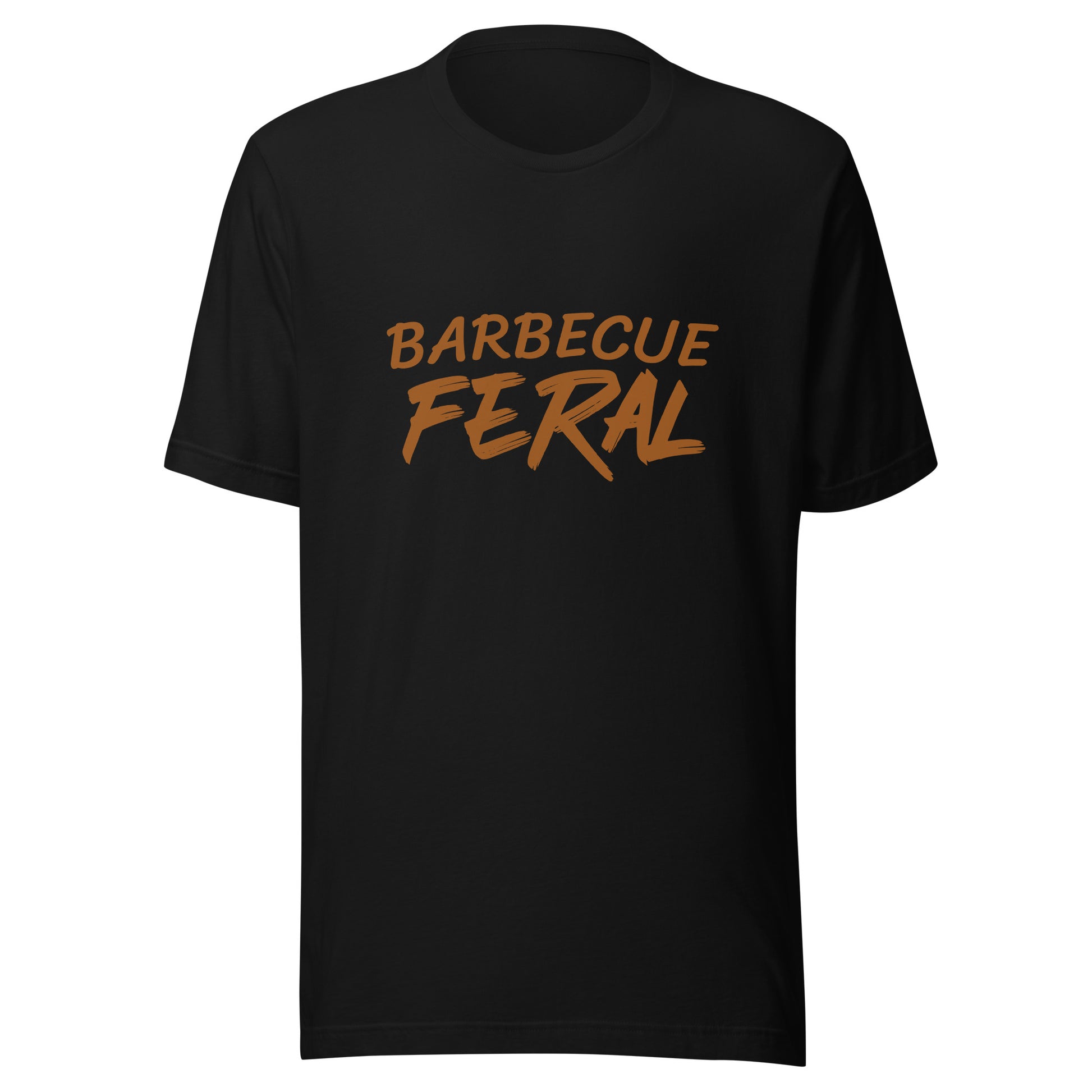 Barbecue Feral unisex BBQ t-shirt is for anyone who goes wild and crazy for barbecues or enjoys barbecuing and loves eating barbecued food.