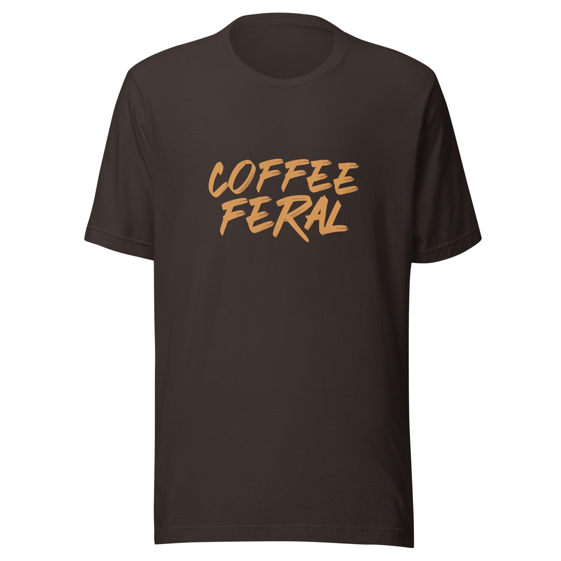 Coffee Feral unisex t-shirt is for anyone who goes wild and crazy for drinking java hot or cold over ice daily.