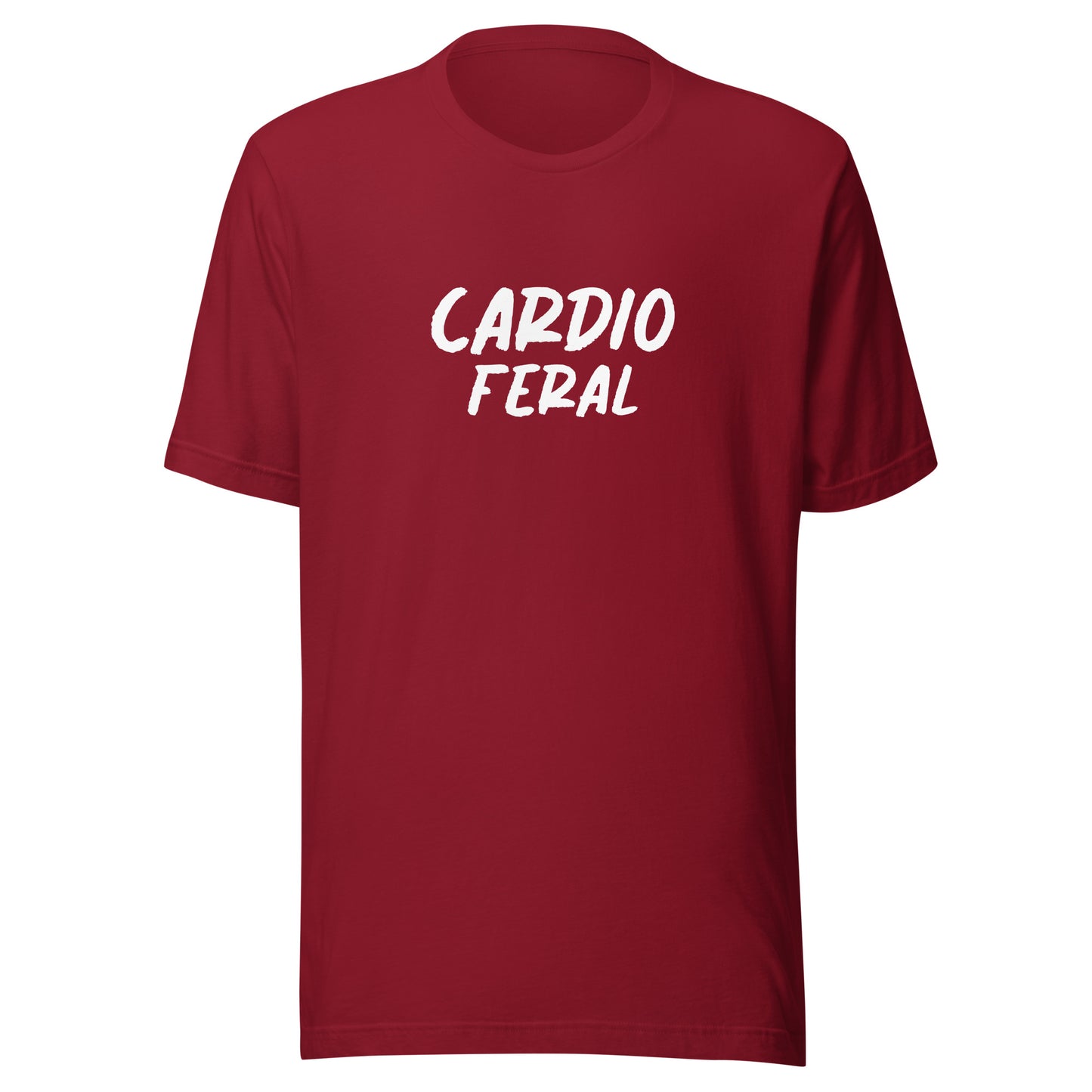 Cardio Feral unisex workout t-shirts are for athletes who go wild for conditioning training involving cardiovascular workouts.