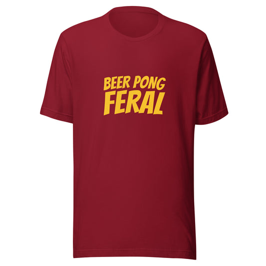 Beer Pong Feral t-shirts are for adults and college students who go wild for playing the game, and this cool party tee makes a great gift.