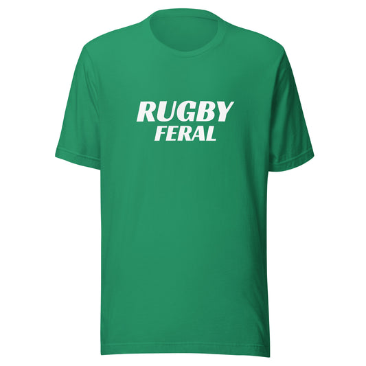 Rugby Feral unisex sports t-shirts are for players, coaches, and fans who go wild for the game, and the athletic tee makes a great gift!