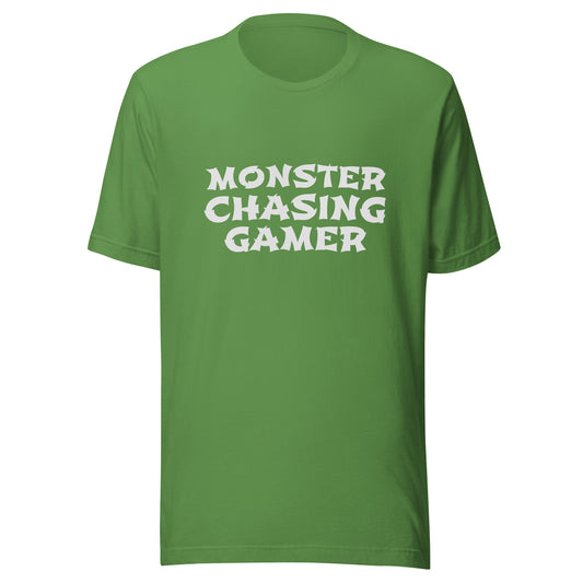 Monster Chasing Gamer gaming t-shirts are for gamers who chase monsters and anything that gets in their way when they play.