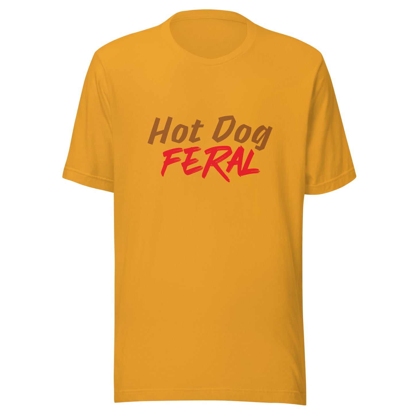 Hot Dog Feral t-shirts are for anyone who goes wild for them, and this cool shirt is great apparel to wear to a hot dog eating contest.